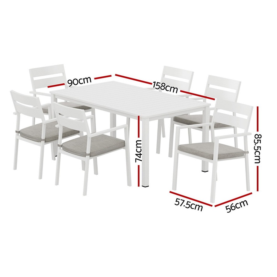 Aluminum Gardeon 7 PCS Outdoor Dining Set Lounge Setting 6-seater