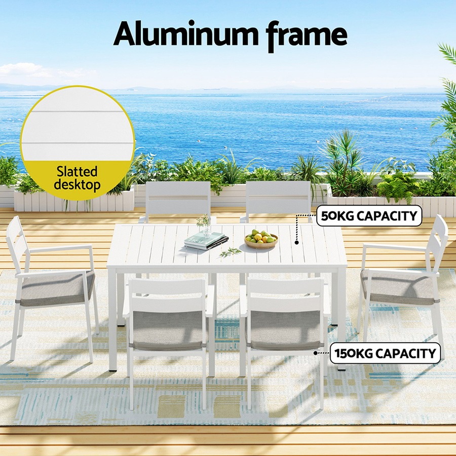 Aluminum Gardeon 7 PCS Outdoor Dining Set Lounge Setting 6-seater
