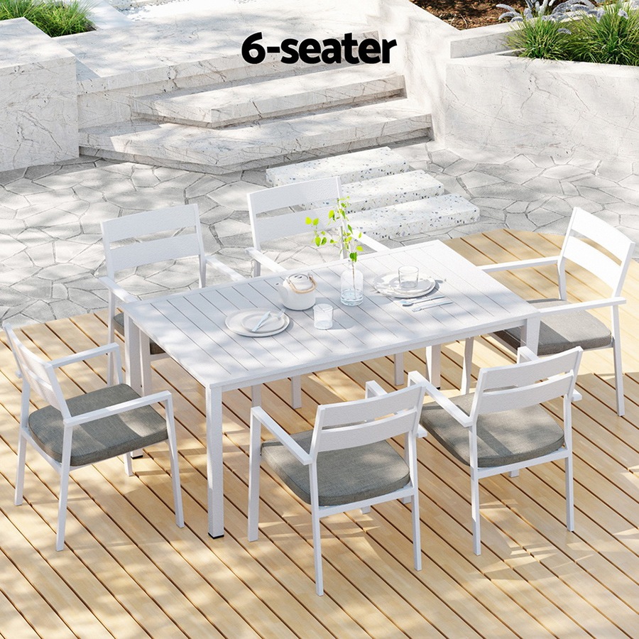 Aluminum Gardeon 7 PCS Outdoor Dining Set Lounge Setting 6-seater