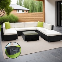 Gardeon 8 PCS Outdoor Furniture Outdoor Sofa Set Wicker Lounge Setting w/ Storage Cover