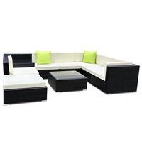 Gardeon 9PCS Outdoor Furniture Outdoor Sofa Set Wicker Lounge Setting Rattan Patio
