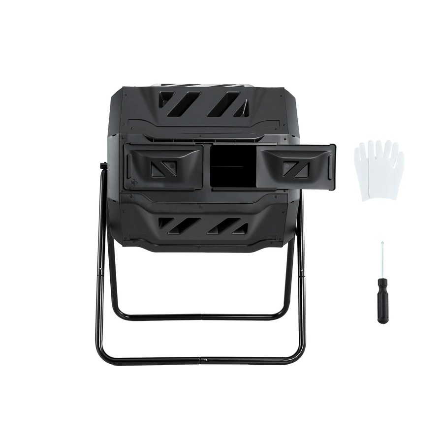 Gardeon Compost Bin Dual-Chamber 160L Composter Tumbler Rotating Waste Recycle