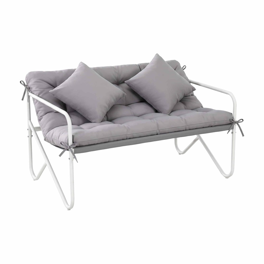Buy Gardeon Garden Bench 2 Seater Outdoor Sofa Metal with Cushion 118cm ...