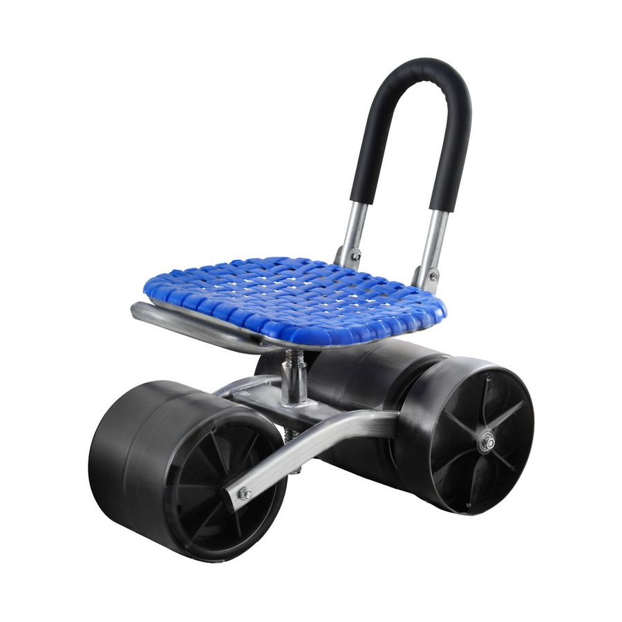 130kg Gardeon Garden Stool Seat Kneeler Foldable with Wheels Blue