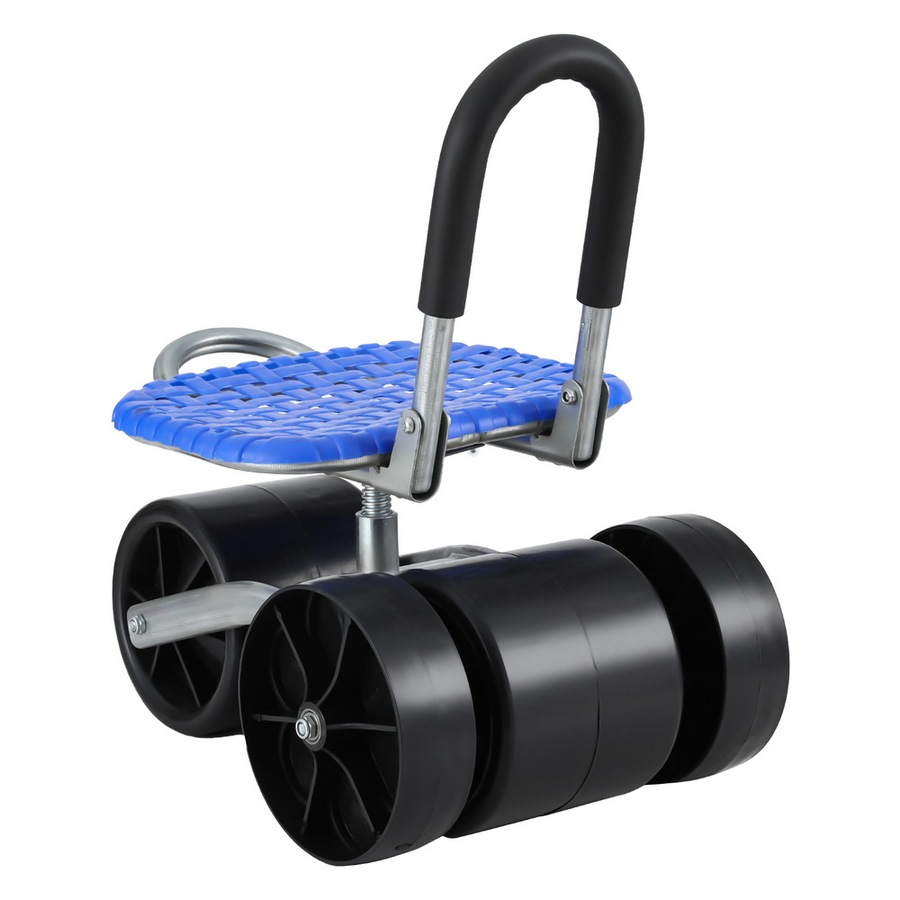 130kg Gardeon Garden Stool Seat Kneeler Foldable with Wheels Blue