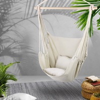 Gardeon Hammock Chair Swing Outdoor 2 Pillows Cream