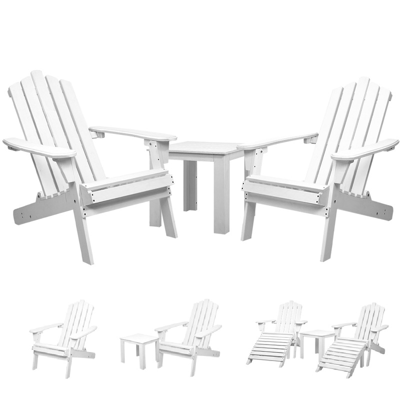 Buy Gardeon Sun Lounge Outdoor Chairs Table Set Beach Chair Adirondack