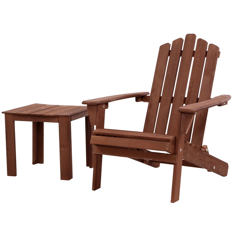 Buy Gardeon Outdoor Chairs Patio Furniture Beach Chair Wooden Table