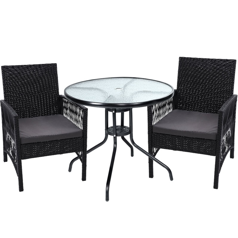 Buy Gardeon 3PC Bistro Set Outdoor Furniture Rattan Table Chairs