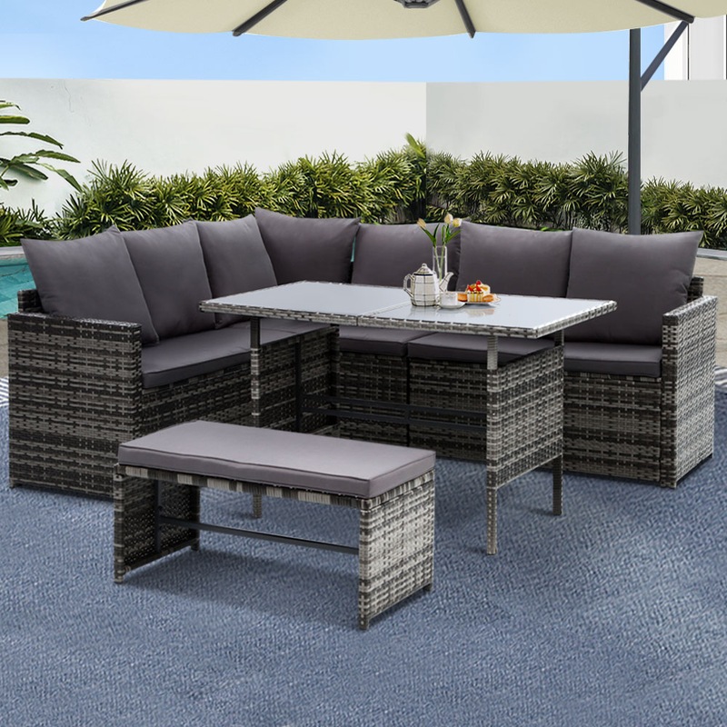 Gardeon Outdoor Furniture Dining Setting Sofa Set Lounge Wicker 8