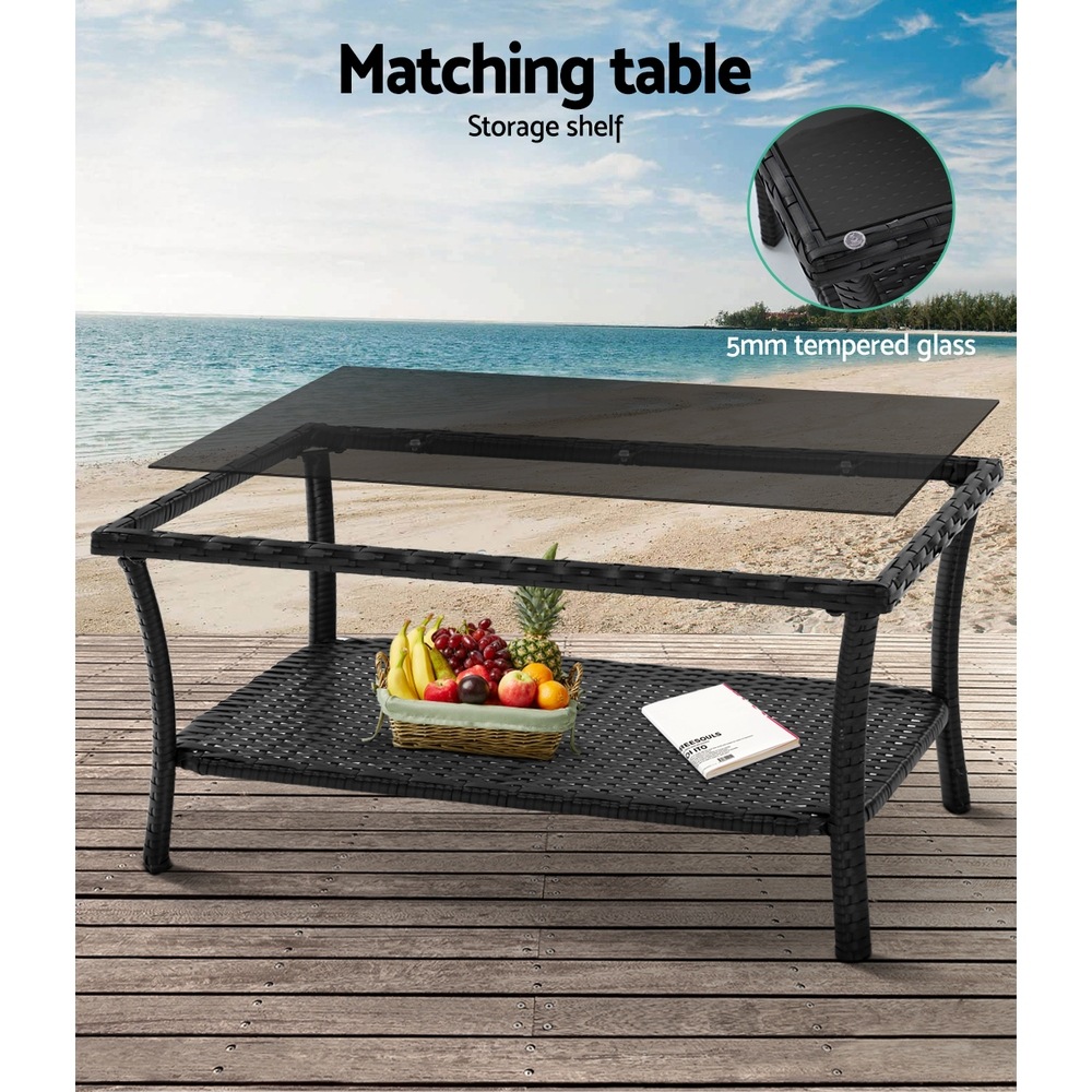 Garden Furniture Outdoor Setting Rattan Chair Table Wicker Patio Black Buy 4 Seat Lounge Sets 9350062252390