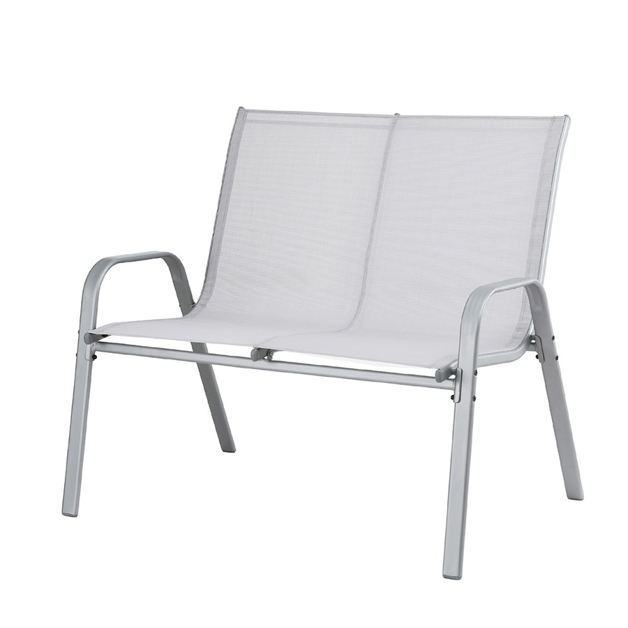 Gardeon Outdoor Garden Bench Seat Steel Patio Chair Park Lounge Backyard Garden Furniture Grey