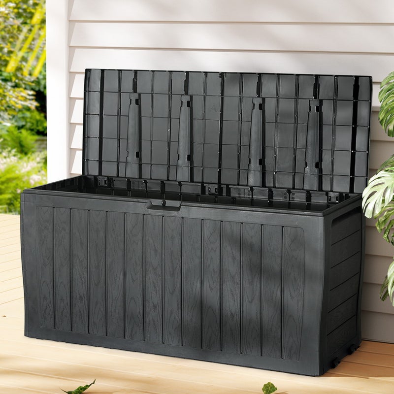 Buy Gardeon Outdoor Storage Box 220l Lockable Garden Deck Toy Shed Tool Organiser Mydeal 