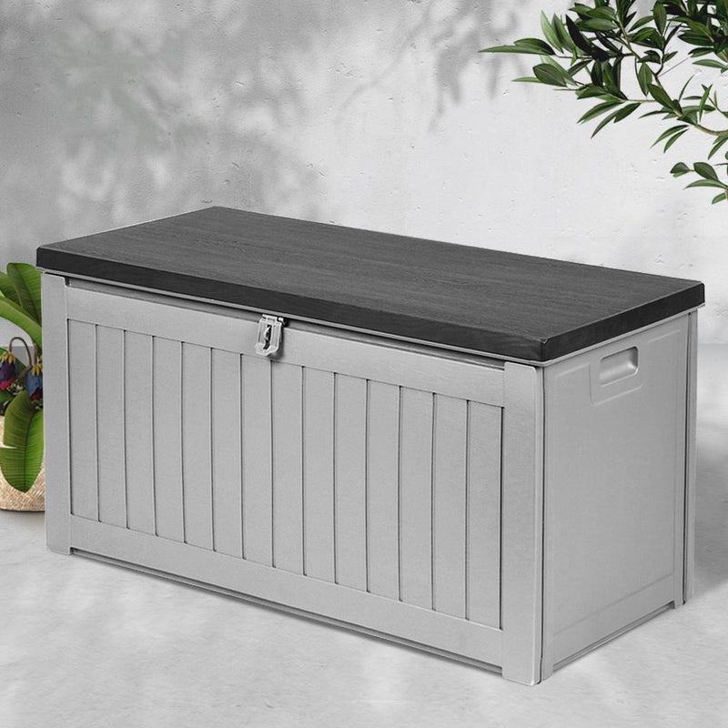 Gardeon Outdoor Storage Box 190l Bench, Outdoor Garden Tool Storage Box