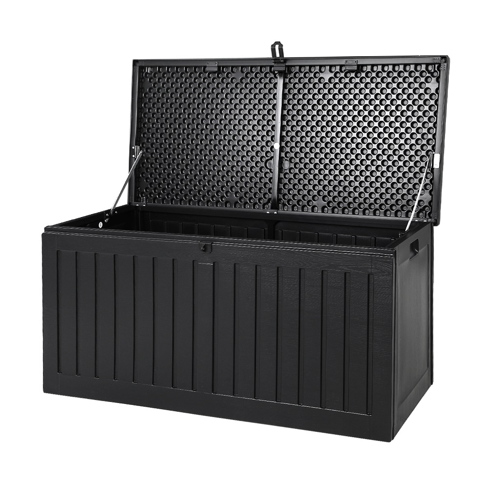 270L Gardeon Outdoor Storage Box Container Lockable Cabinet Garden Bench Tool Shed Black
