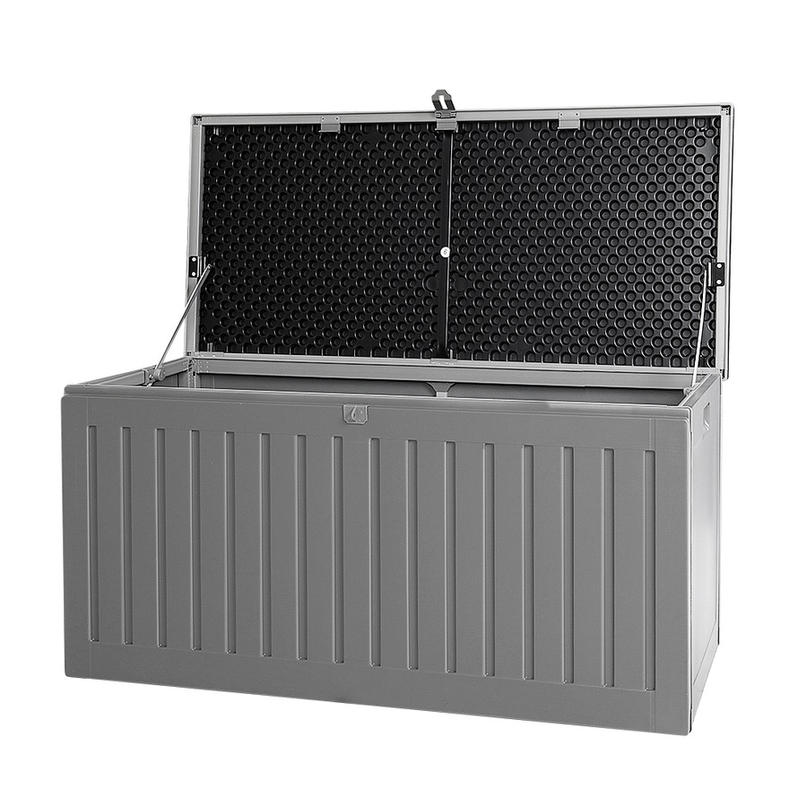 270L Gardeon Outdoor Storage Box Container Lockable Cabinet Garden Bench Tool Shed Grey
