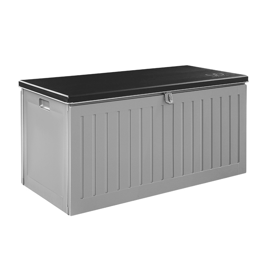 270L Gardeon Outdoor Storage Box Container Lockable Cabinet Garden Bench Tool Shed Grey