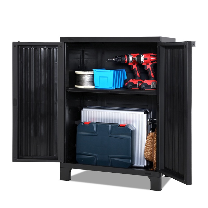 Buy Gardeon Outdoor Storage Cabinet Box 92cm Lockable Cupboard Sheds ...