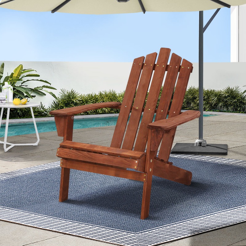 Buy Gardeon Outdoor Sun Lounge Wooden Adirondack Chair Beach Chairs