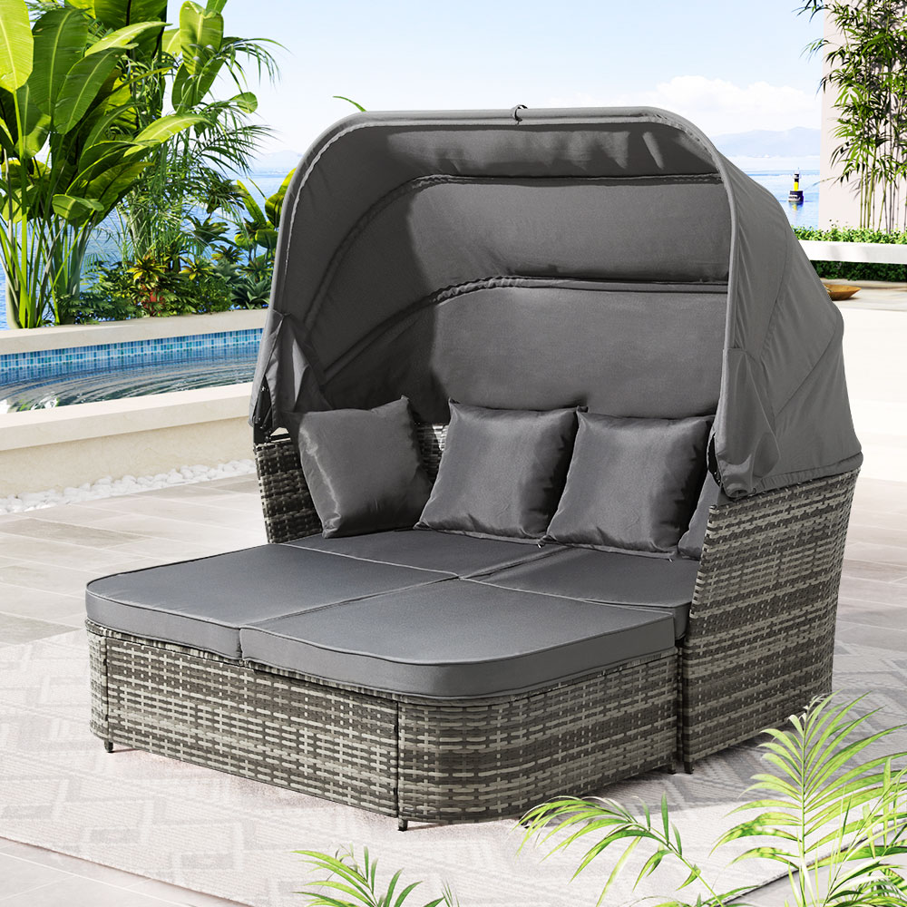 Buy Gardeon Outdoor Sun Lounge Setting Patio Furniture Wicker Sofa