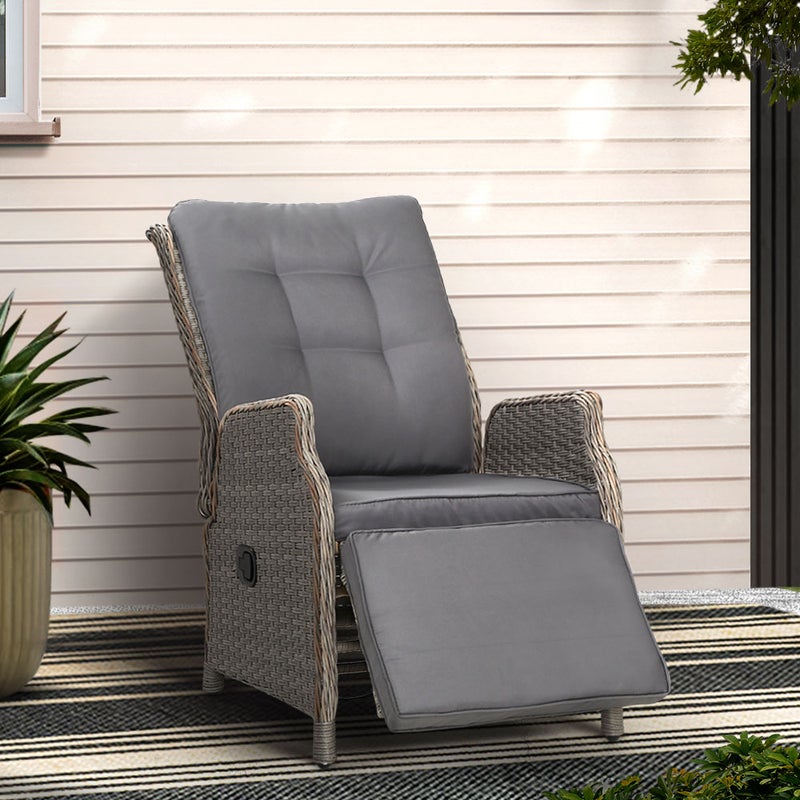 Gardeon Sun Lounge Setting Recliner, Outdoor Furniture Wicker Recliner