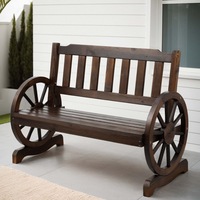 2 Seater Gardeon Outdoor Garden Bench Wooden Wagon Chair Patio Furniture Brown