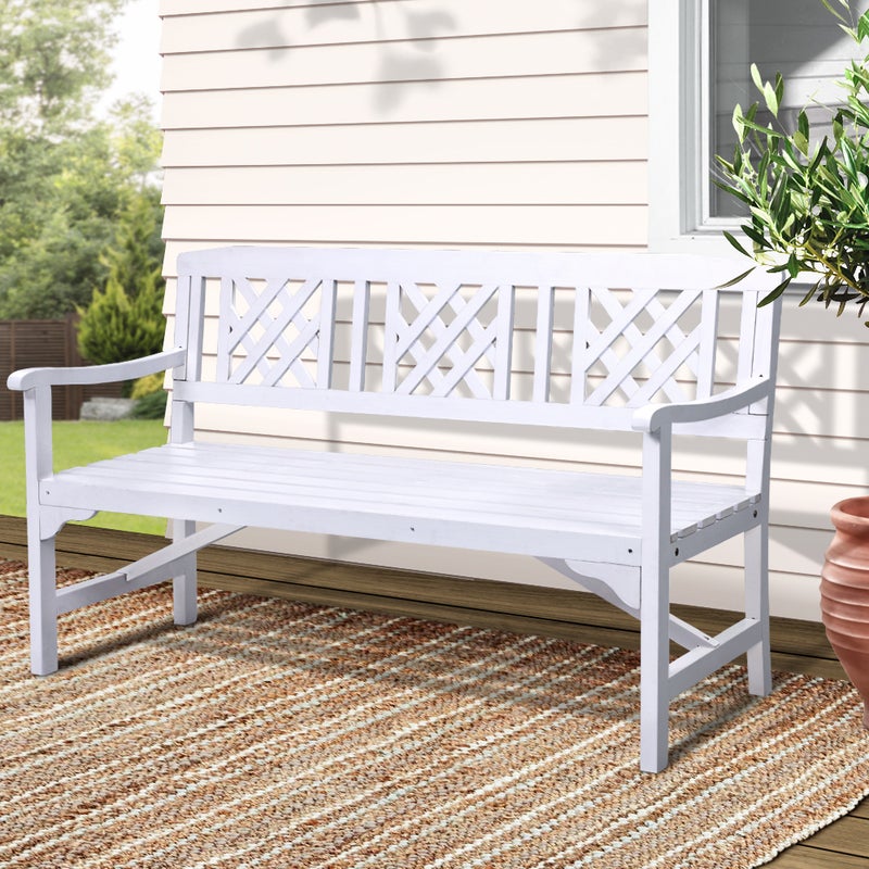 Buy Gardeon Wooden Garden Bench 3 Seat Outdoor Chair Lounge Patio ...