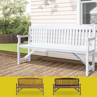 Gardeon Wooden Outdoor Garden Bench 3 Seat Timber Lounge Chair Patio Furniture
