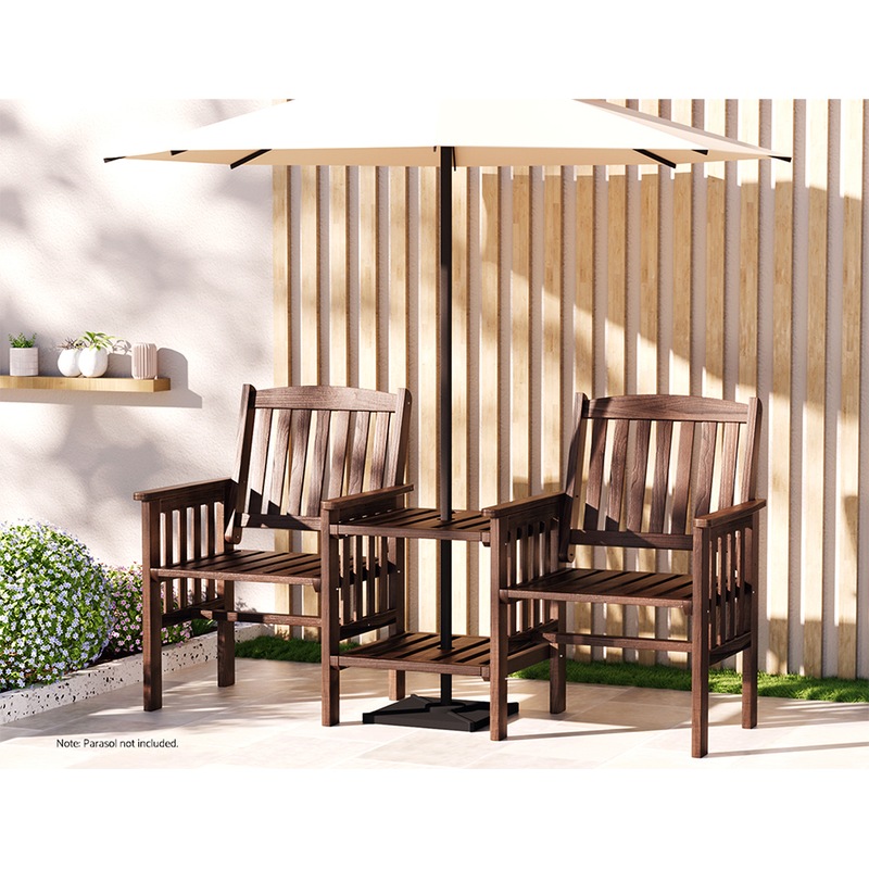 Buy Gardeon Wooden Outdoor Garden Bench Chair Table Loveseat Patio