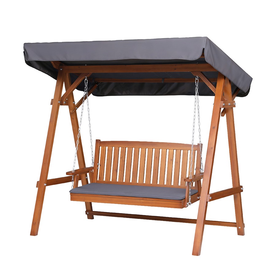 Gardeon Wooden Swing Chair Garden Bench Canopy 3 Seater Outdoor Furniture