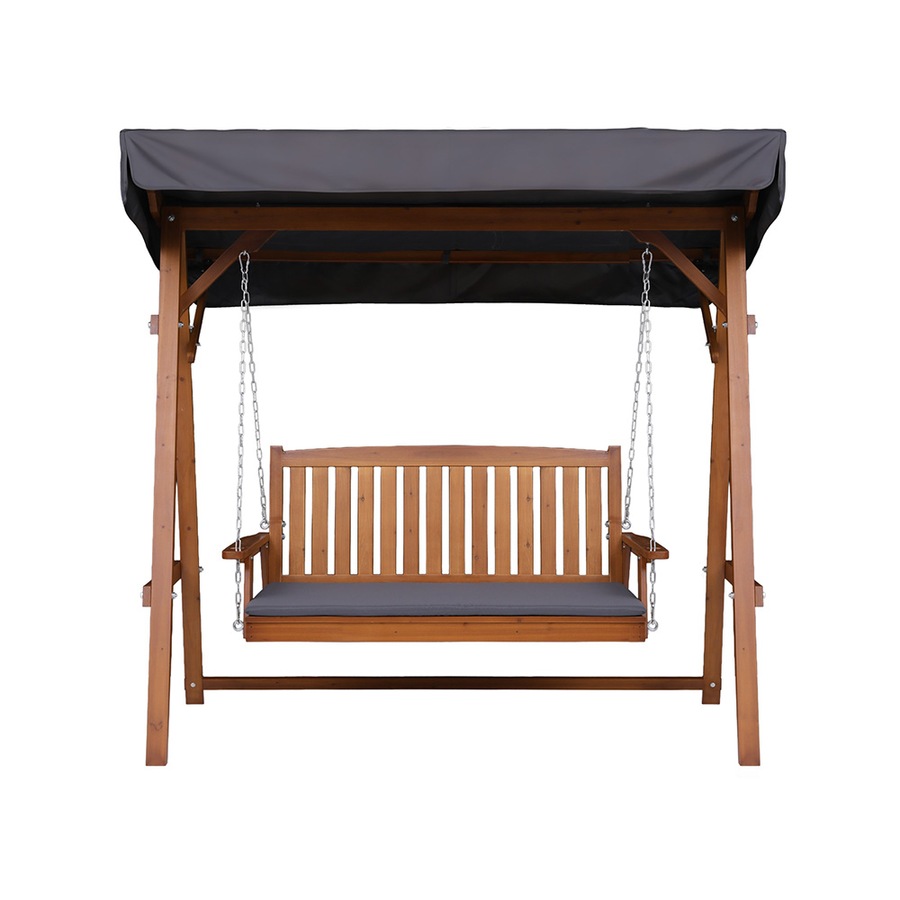 Gardeon Wooden Swing Chair Garden Bench Canopy 3 Seater Outdoor Furniture