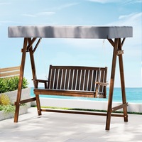 Gardeon Wooden Swing Chair Garden Bench Canopy 3 Seater Outdoor Furniture