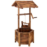 1x Gardeon Garden Decor Outdoor Ornament Wooden Wishing Well