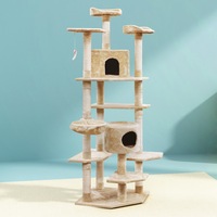 203cm i.Pet Cat Tree Tower Scratching Post Scratcher Condo Trees House Bed Beige