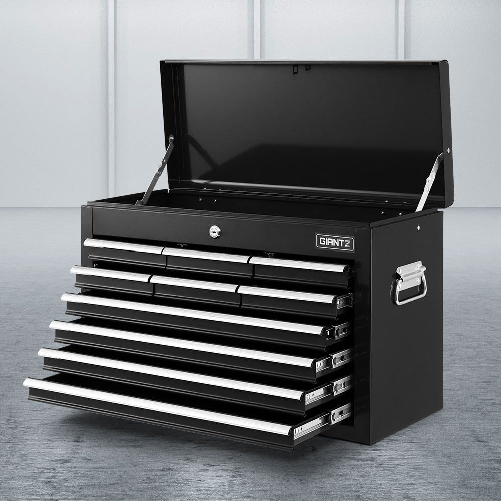 10 Drawer Giantz Tool Cabinet Chest Toolbox Storage Black Australia