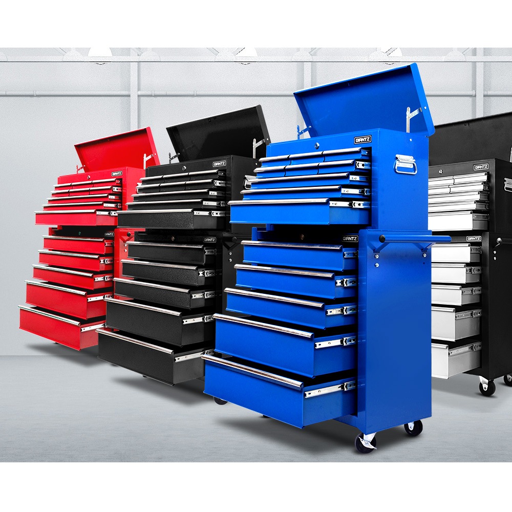 Giantz 14 Drawers Tool Cabinet Box Trolley Rolling Wheels Storage Chest Australia