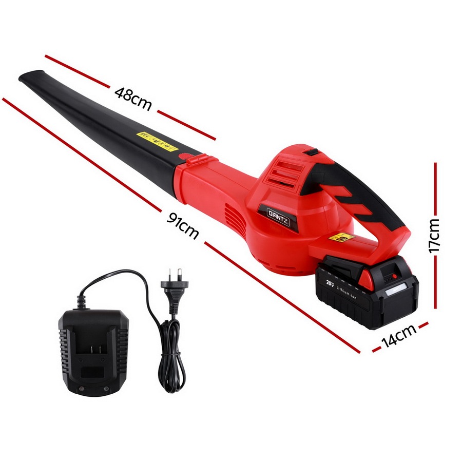 12000RPM Giantz 20V Cordless Leaf Blower Powerful Garden Electric Lawn Cleaner
