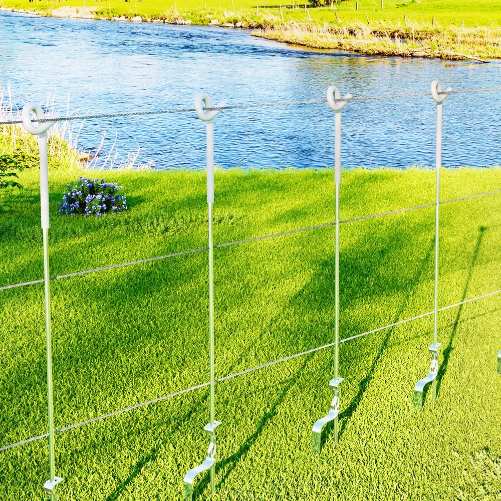 Giantz 20x Electric Fence Pigtail Posts Steel Tape Fencing Australia