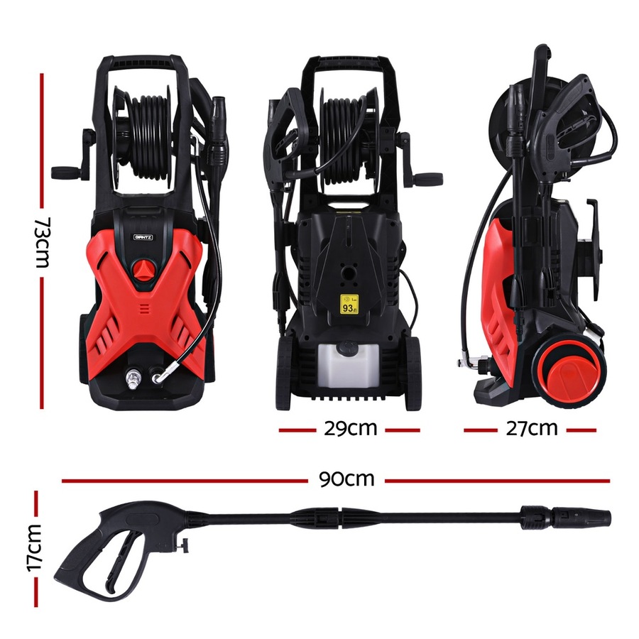 10M Jet Hose Giantz 2400PSI High Pressure Washer Electric Water Cleaner Pump Gurney