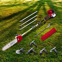 12" Bar Giantz 40CC Pole Chainsaw Hedge Trimmer Brush Cutter Whipper 7-in-1 Saw 4-Stroke Engine