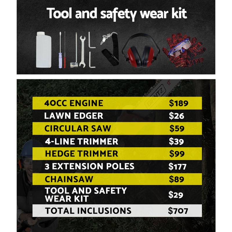 4STROKE Pole Chainsaw Brush Cutter Hedge Trimmer Saw Multi Tool Buy