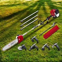 12" Bar Giantz 65CC Pole Chainsaw Hedge Trimmer Brush Cutter Whipper Saw Snipper 7-in-1 MultiTool Saw