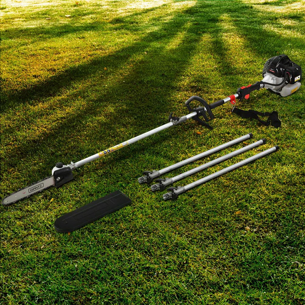 12" Bar Giantz 65CC Pole Chainsaw Petrol Saw Chain Tree Pruner Extended Spark