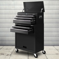 7 Drawer Giantz Tool Cabinet Trolley Storage Toolbox Black