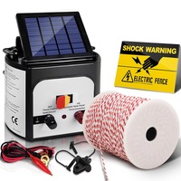 500M Poly Wire 8KM Electric Fence Energiser Giantz Solar Powered Insulator