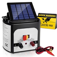 0.3J 8KM Electric Fence Energiser Giantz Solar Powered Fencing Charger