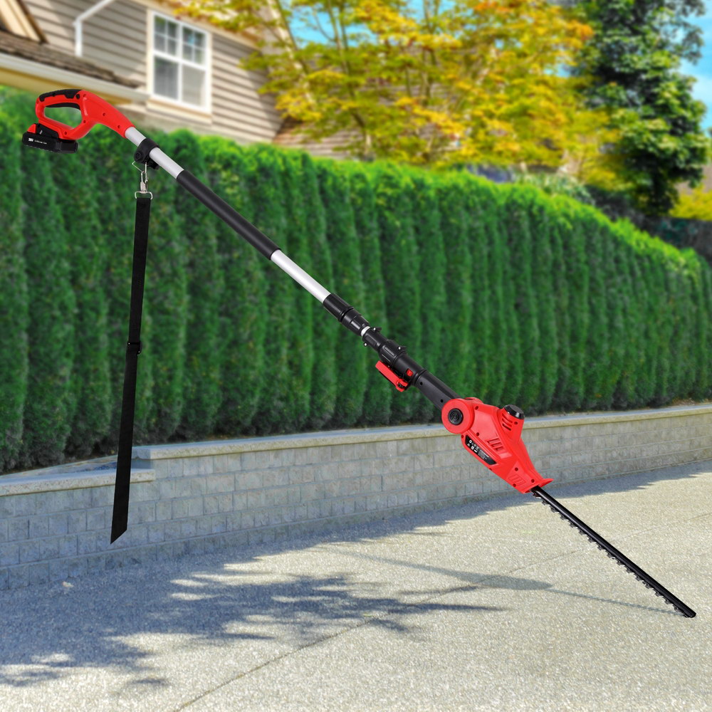 20V Cordless Giantz Pole Hedge Trimmer Garden Pruner Electric Cutter Australia