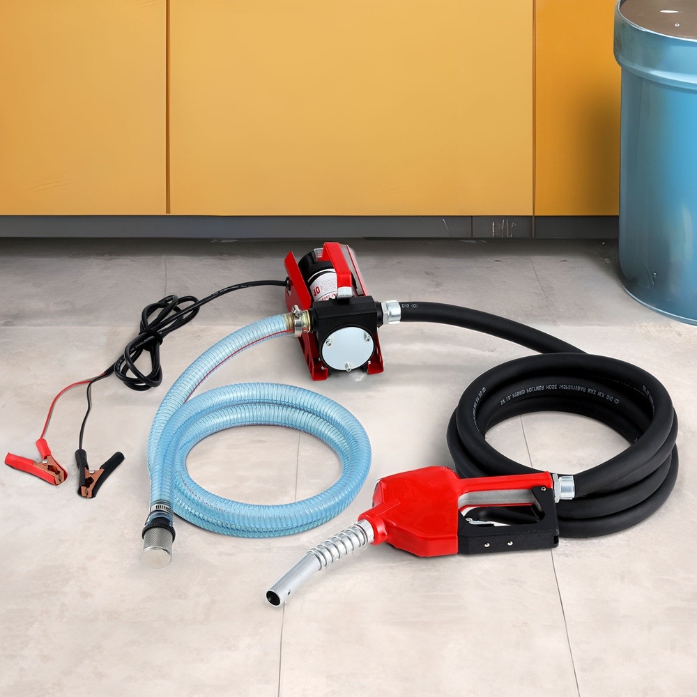 12V Giantz Fuel Transfer Pump Electric Diesel Kerosene 10GPM Nozzle Hose