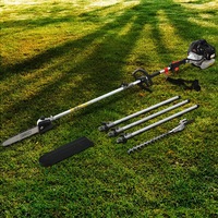 12" Bar Giantz 65CC Petrol Pole Chainsaw Hedge Trimmer Pruner Chain Saw Brush Cutter Red
