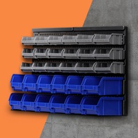 Giantz Storage Bin Rack Wall Mounted Tools Shelving Workshop Garage Organiser